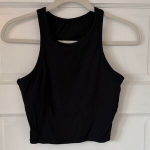 Black Sleeveless Crop Top with Built-In Support